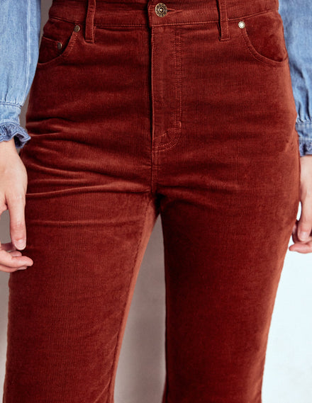 5-Pocket Cord Kick Jeans-Fired Brick