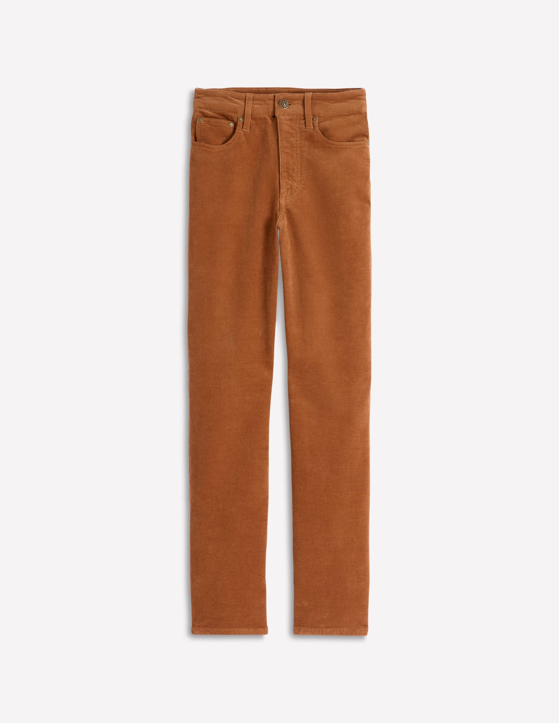 High-Waisted Cord Slim Jeans-Ginger-6