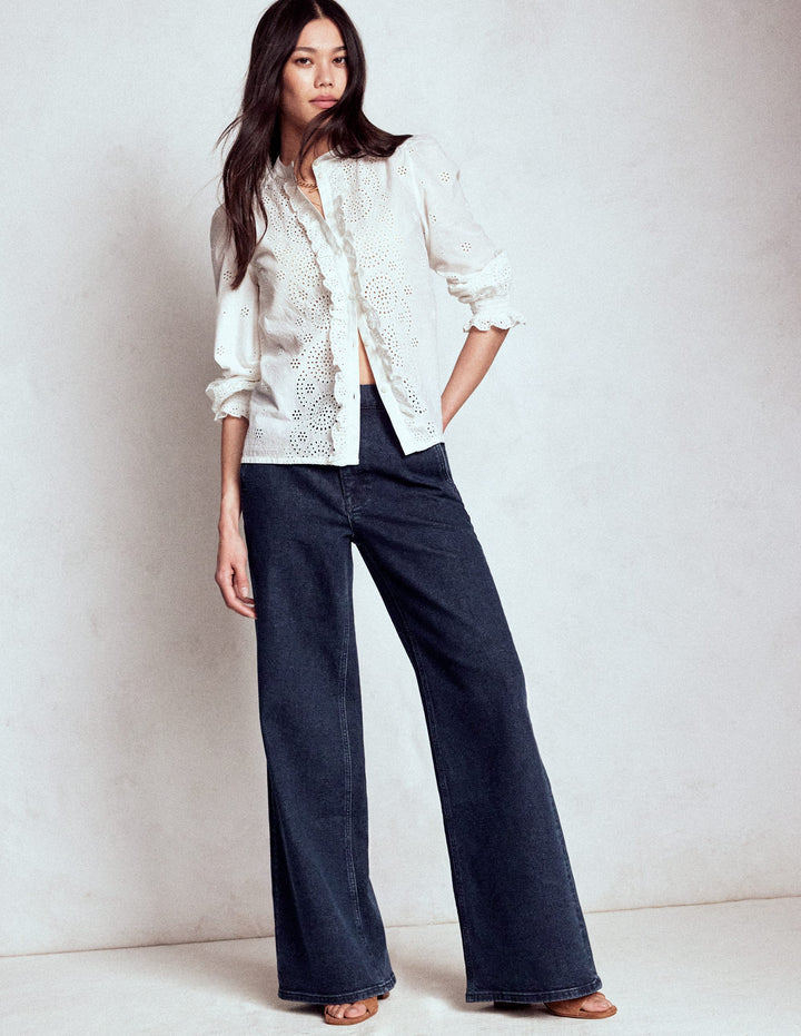 High Rise Clean Wide Jeans-Dark Vintage