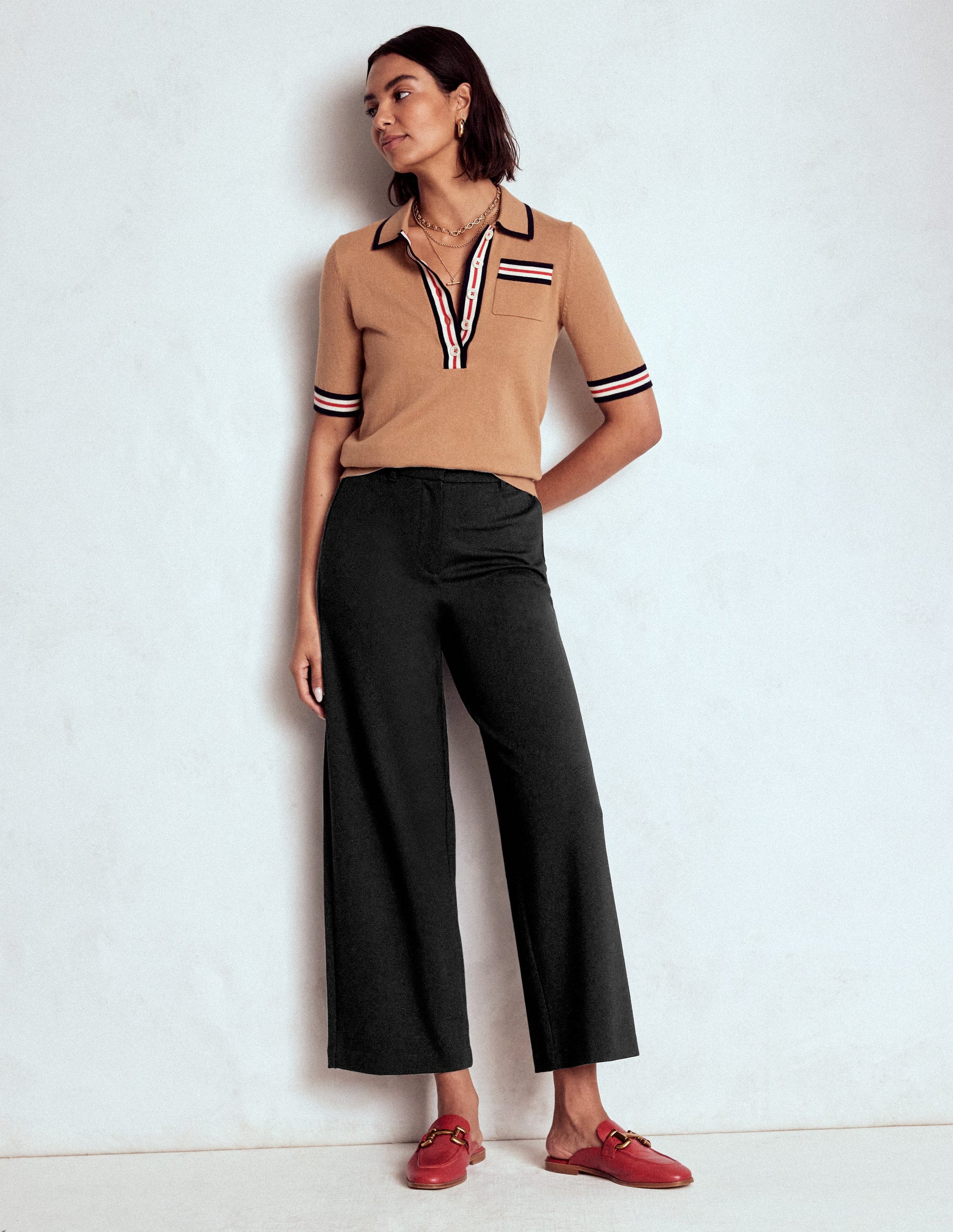 Belgravia Ponte Crop Trousers-BLACK-1