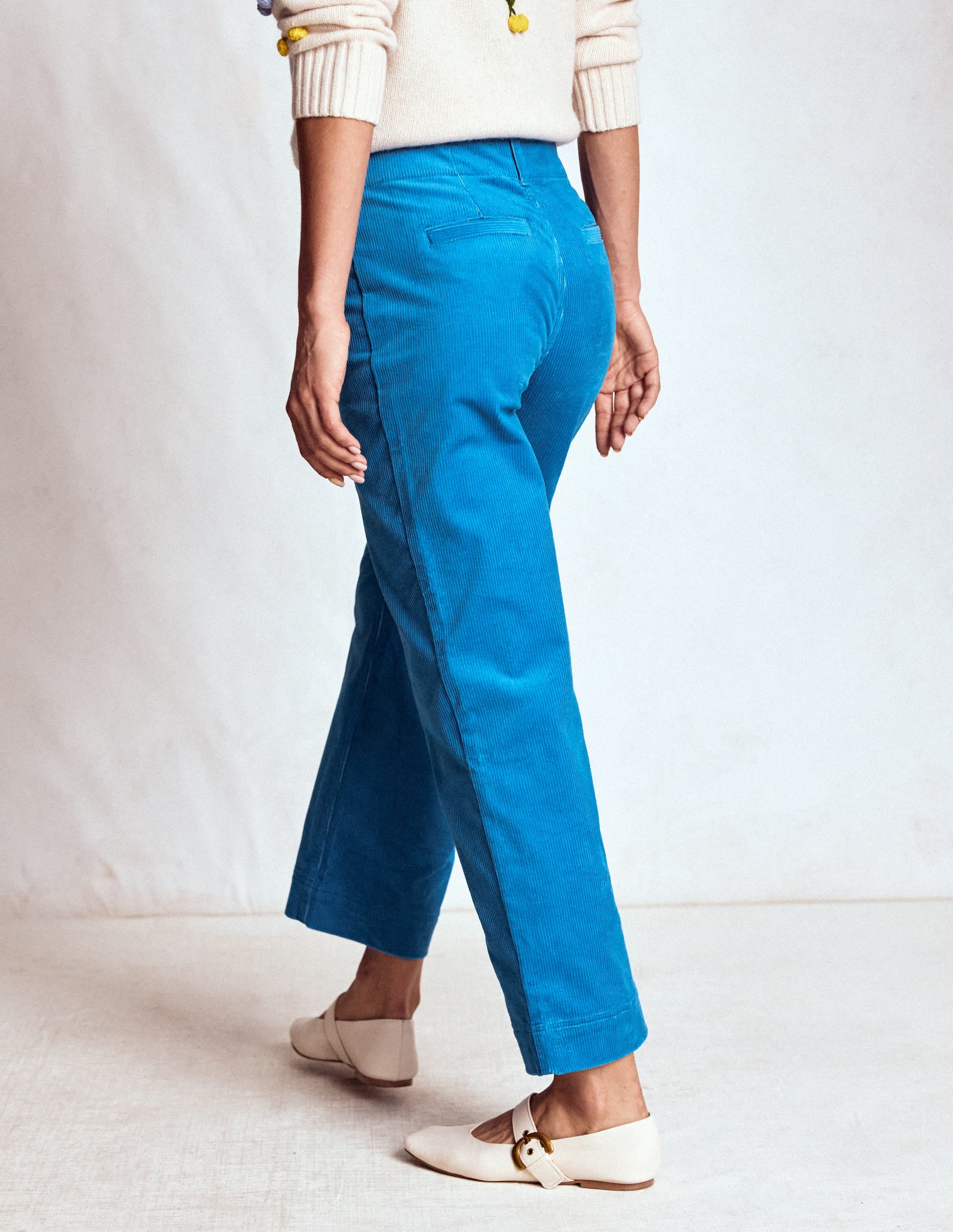 Primrose Cord Trousers-Bright Blue - Image 3