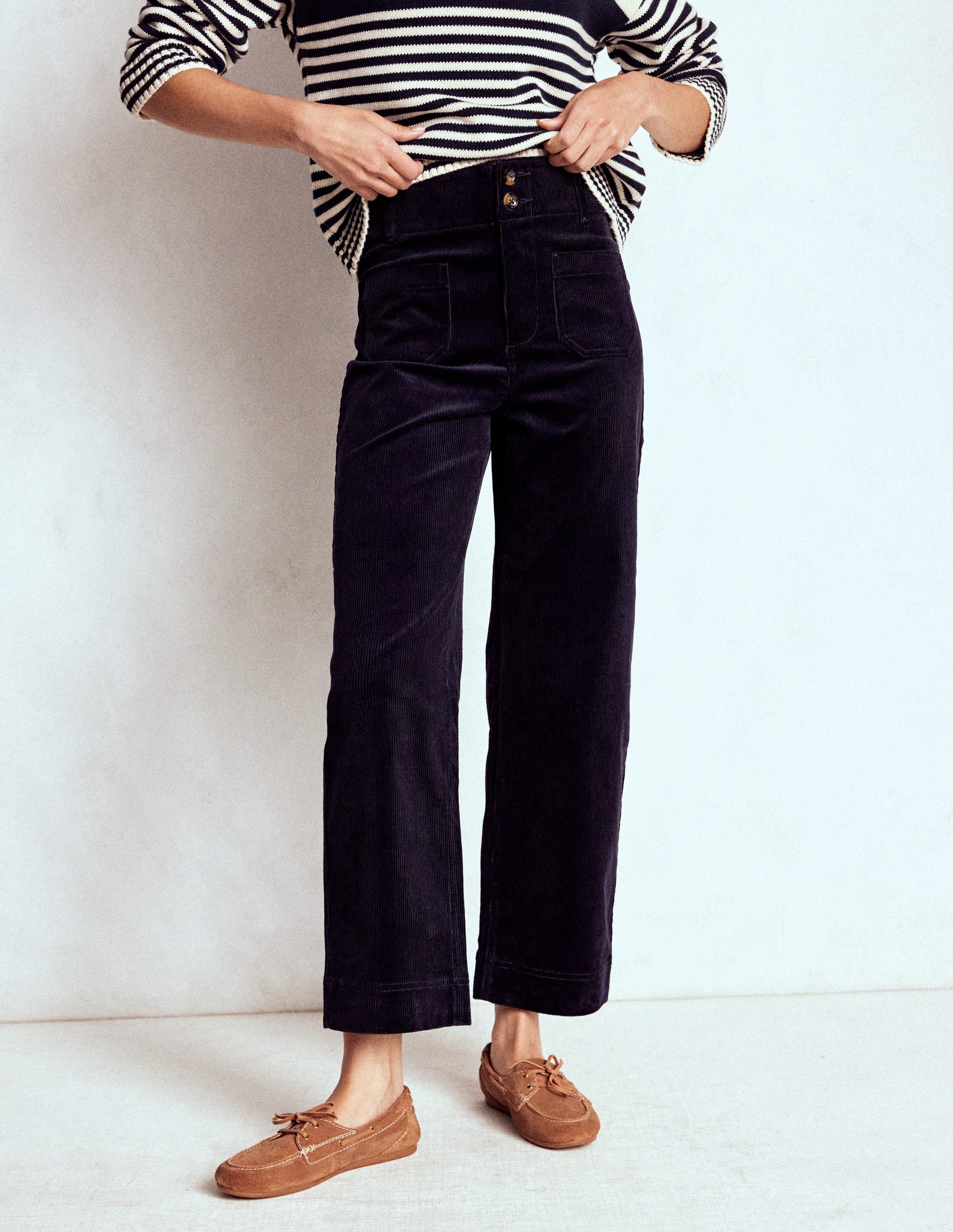Primrose Cord Trousers-Navy - Image 4