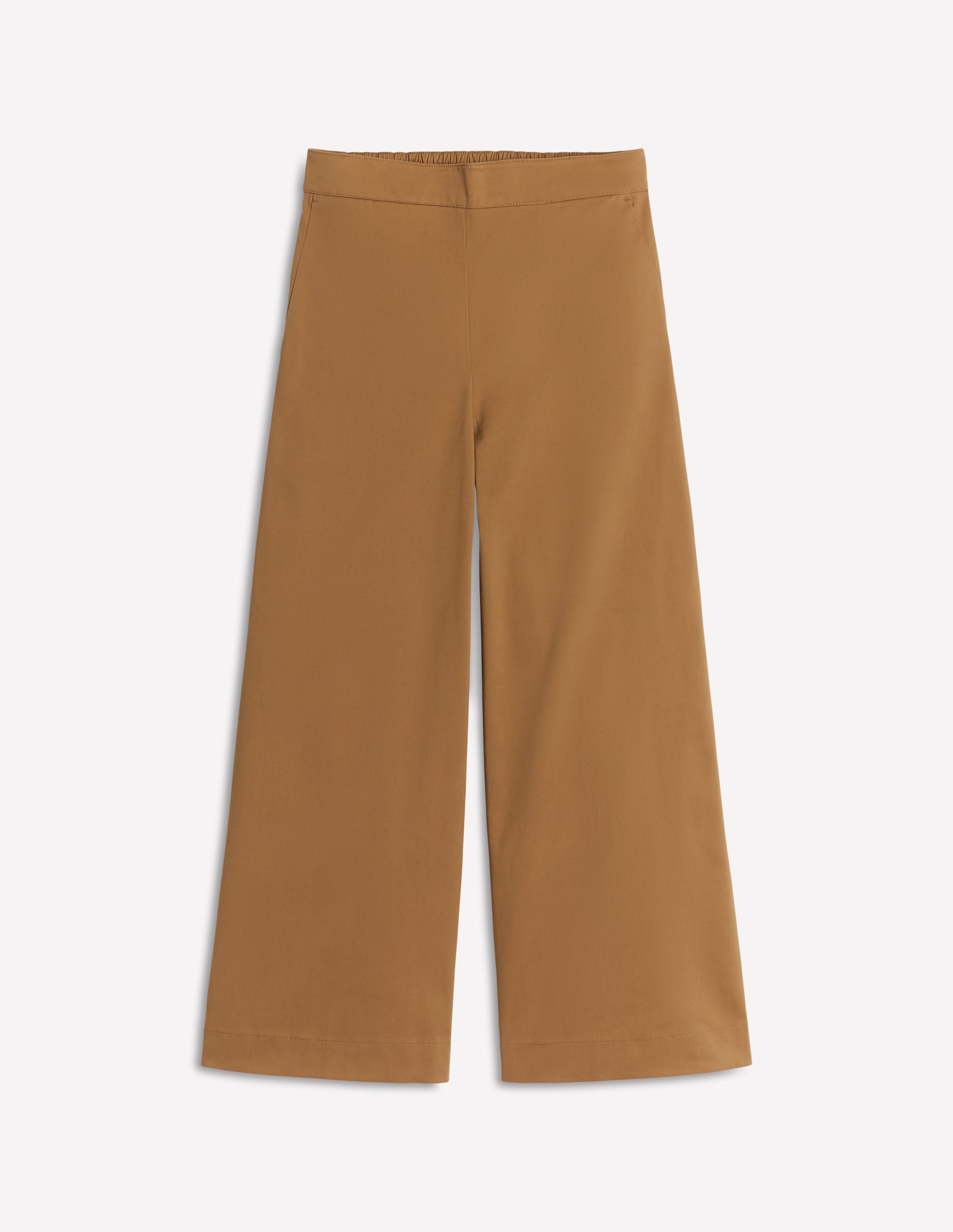 Pull-on Cropped Trousers-Hazelnut Brown - Image 6