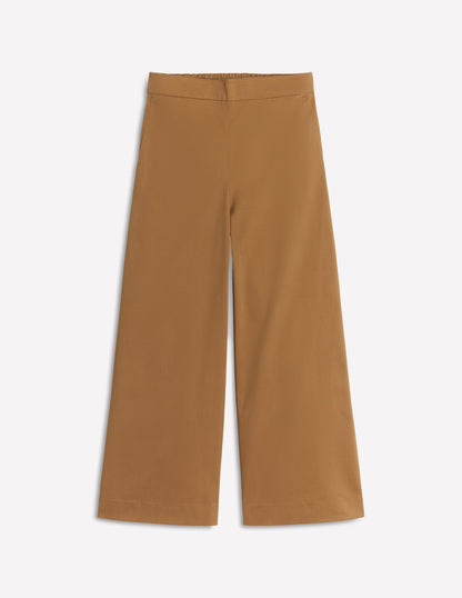 Pull-on Cropped Trousers-Hazelnut Brown-6