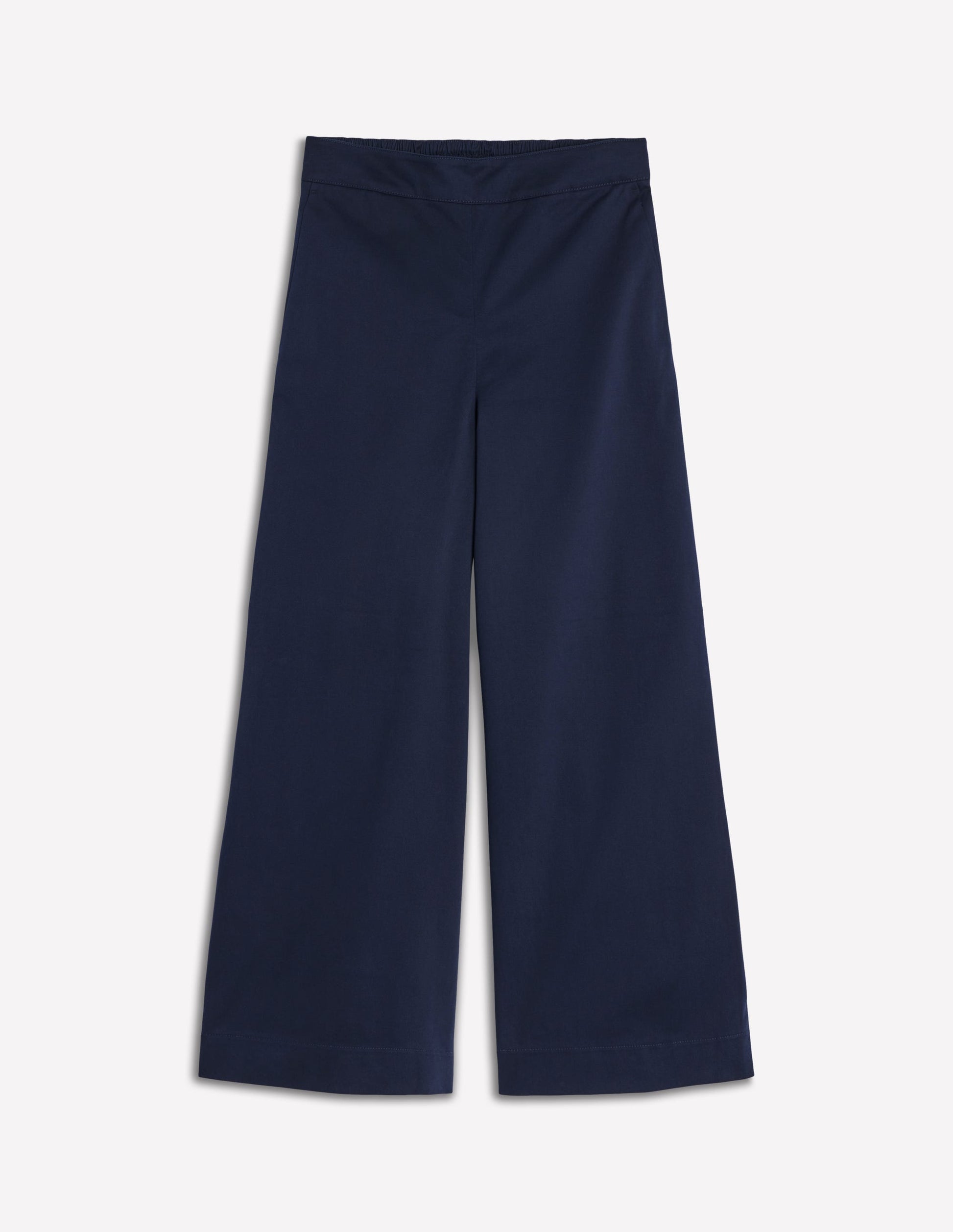 Pull-on Cropped Trousers-Navy-6