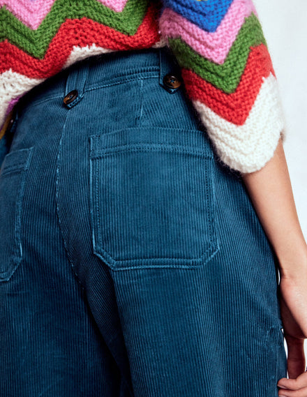 Pimlico Cord Trousers-Indigo Blue