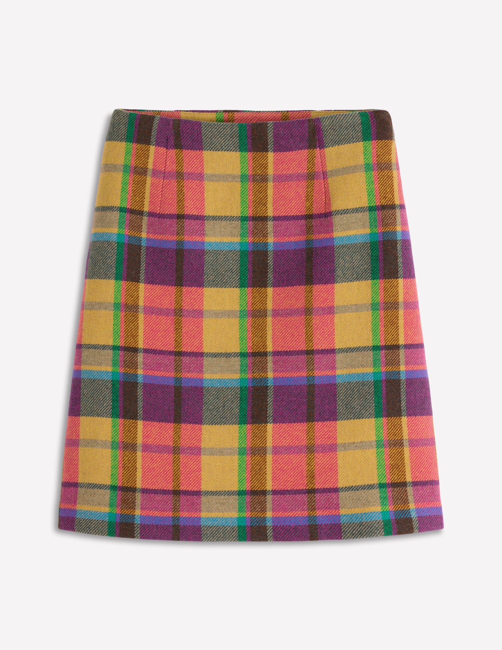 Gia Wool Short Skirt-PoppyRed and Pink Multigingham-7
