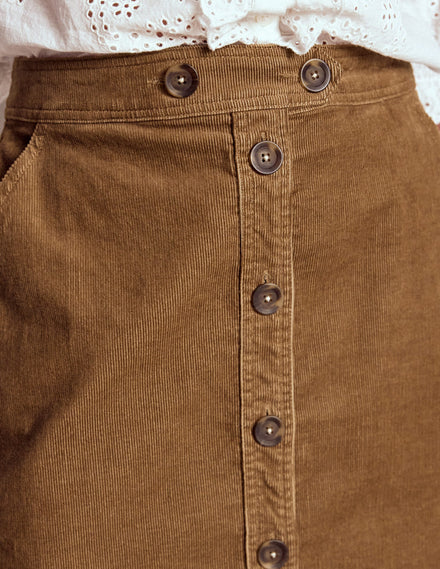 Cecelia Cord Skirt-Latte