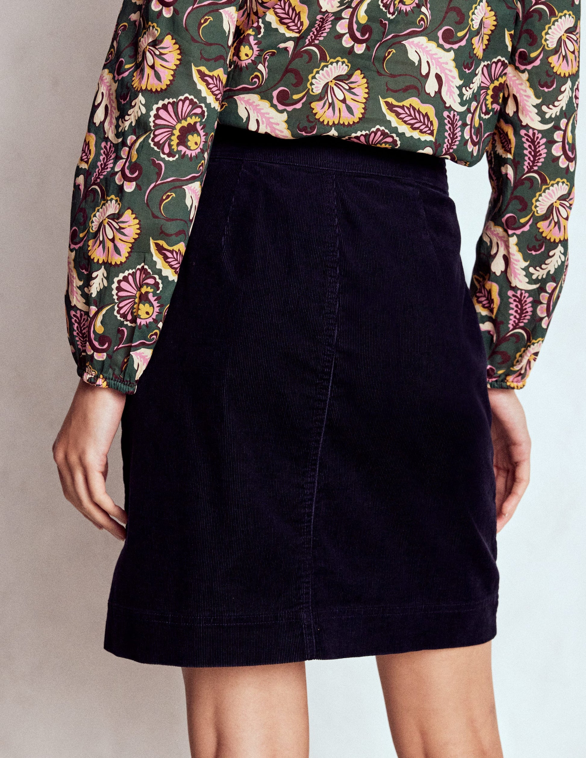 Cecelia Cord Skirt-Navy-3