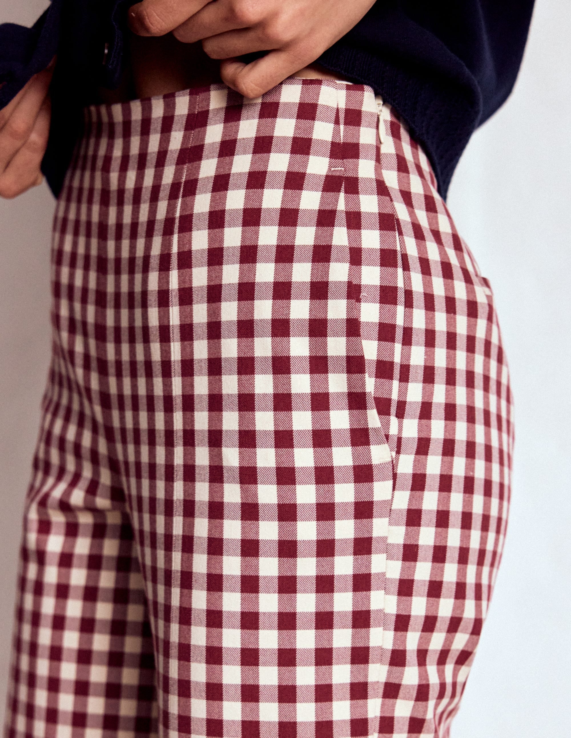 Smart 7/8 Trousers-Chestnut Gingham - Image 2