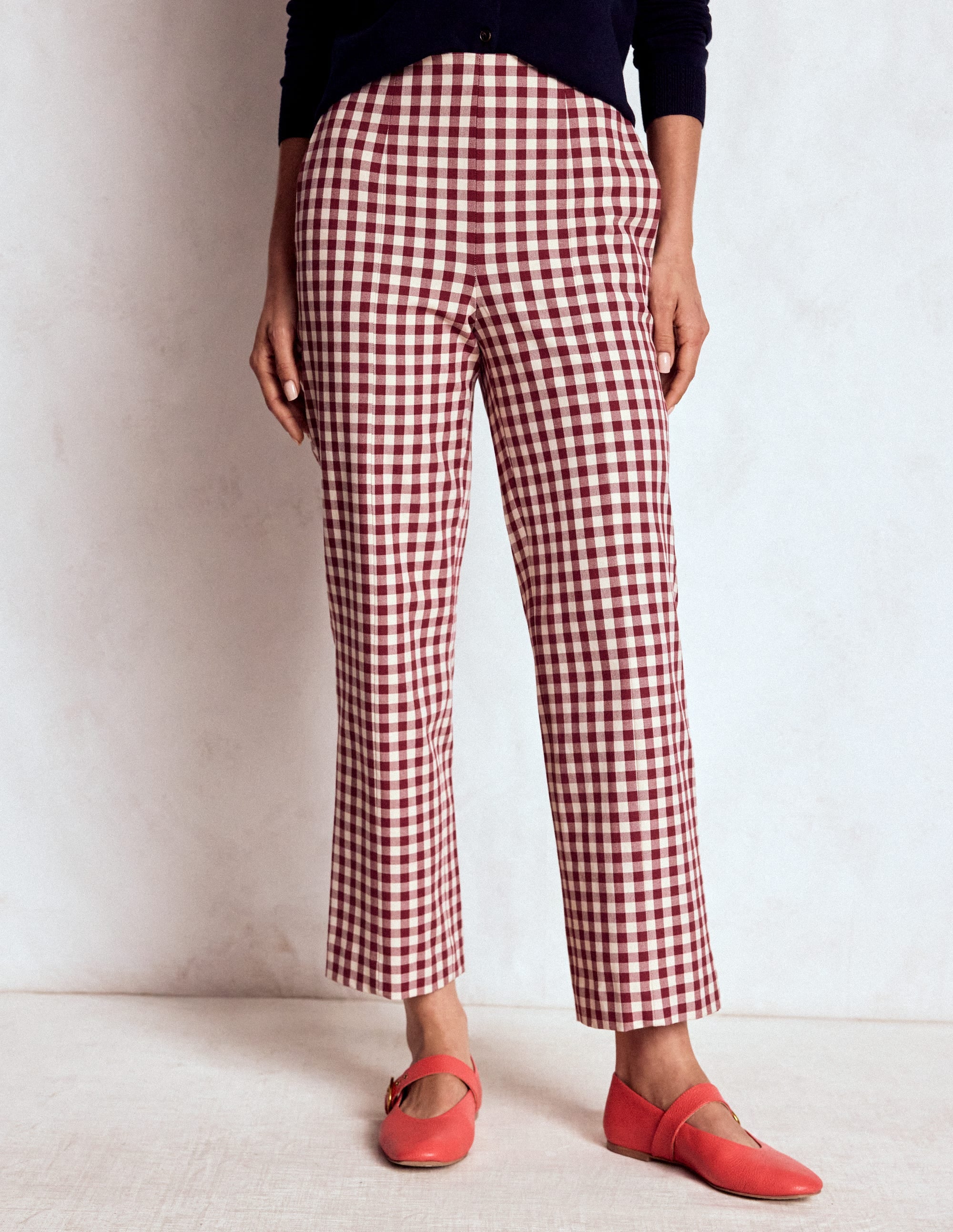 Smart 7/8 Trousers-Chestnut Gingham - Image 4