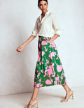 Verity  cotton Sateen Skirt-Amazon, Dainty Sprigs