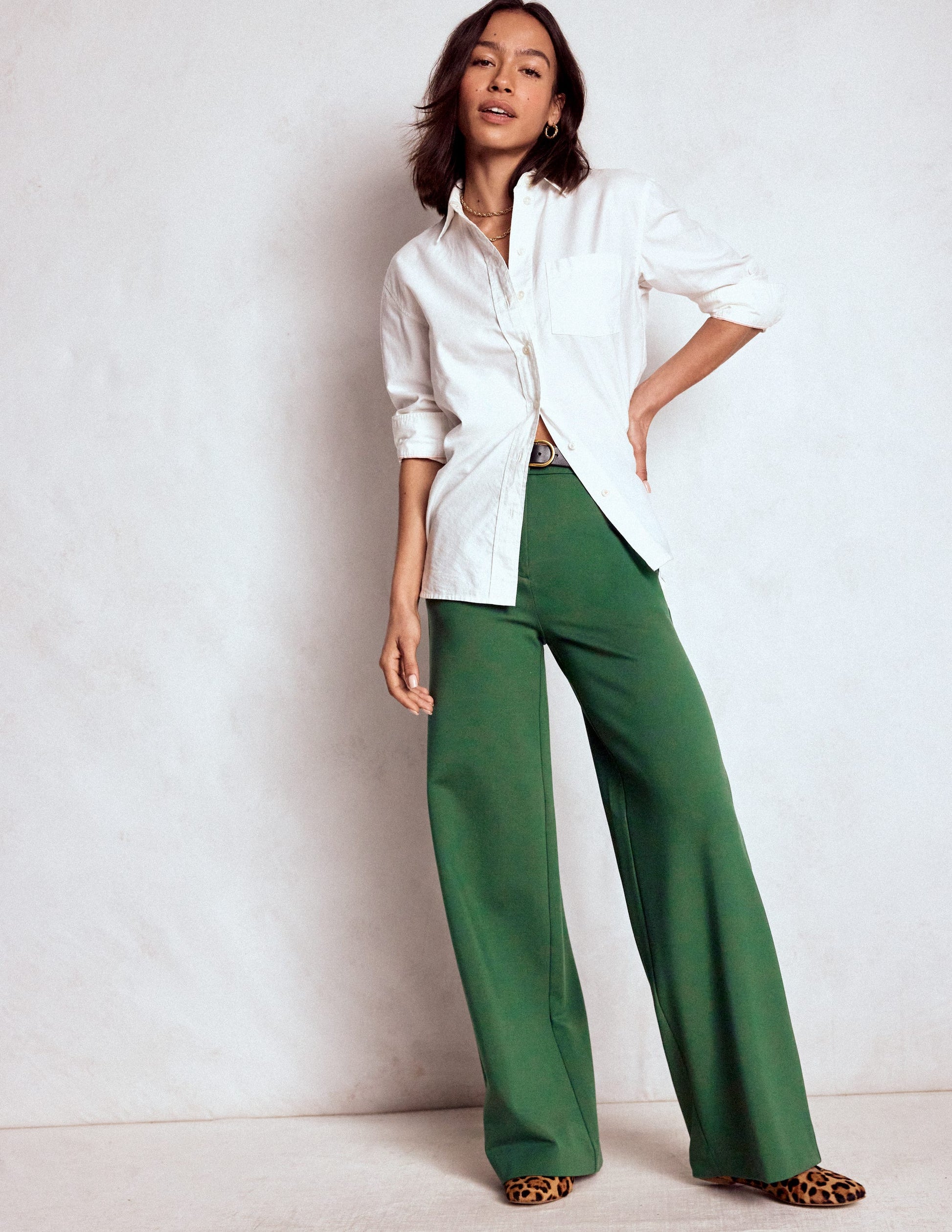 Belgravia Ponte Trousers-Hunter Green-1