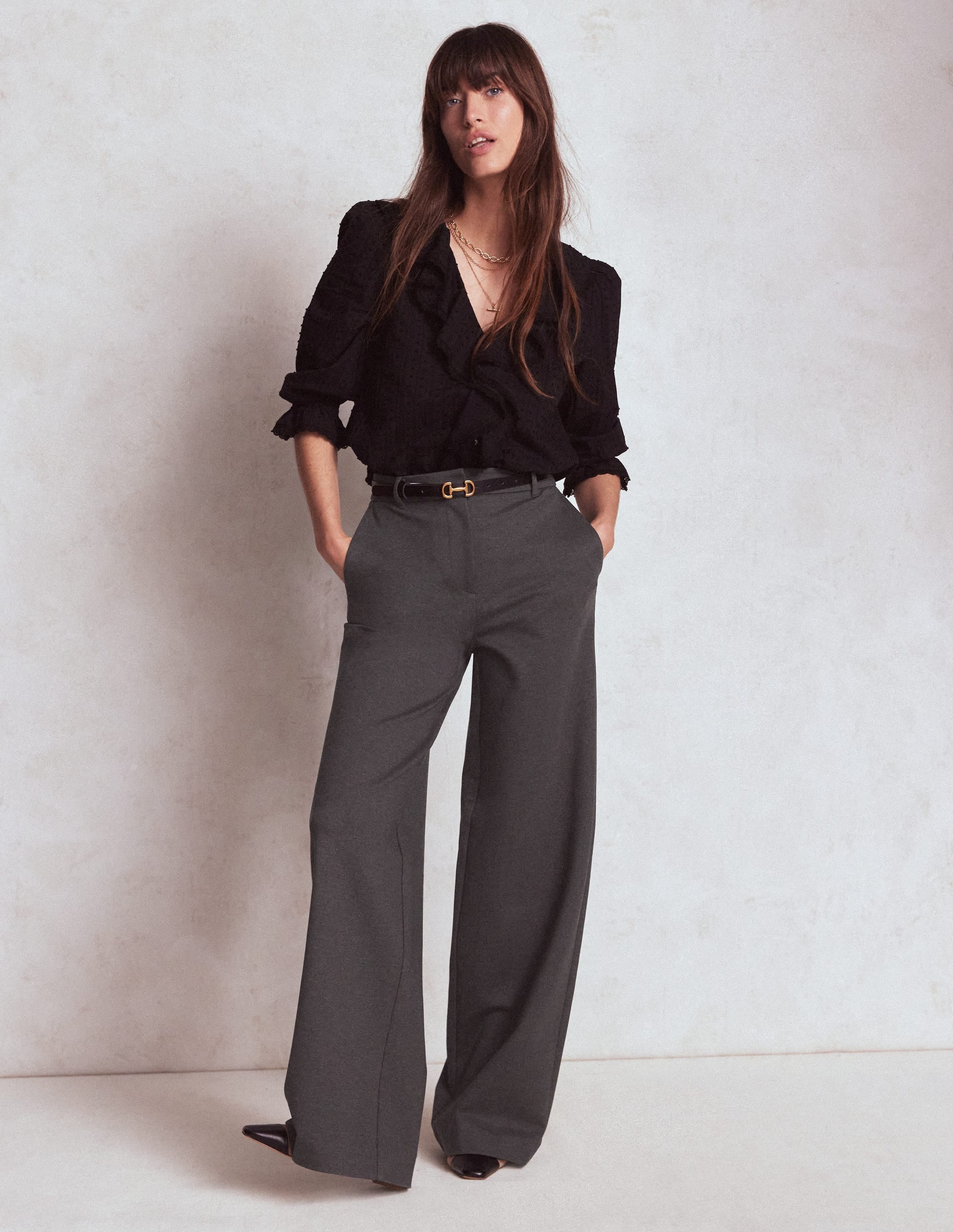 Belgravia Ponte Trousers-Charcoal - Image 1