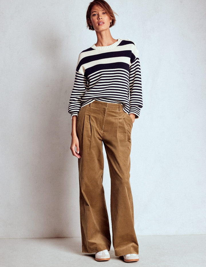 Kensington Cord Trousers-Latte