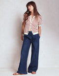 Drawcord Denim Trousers-MID WASH