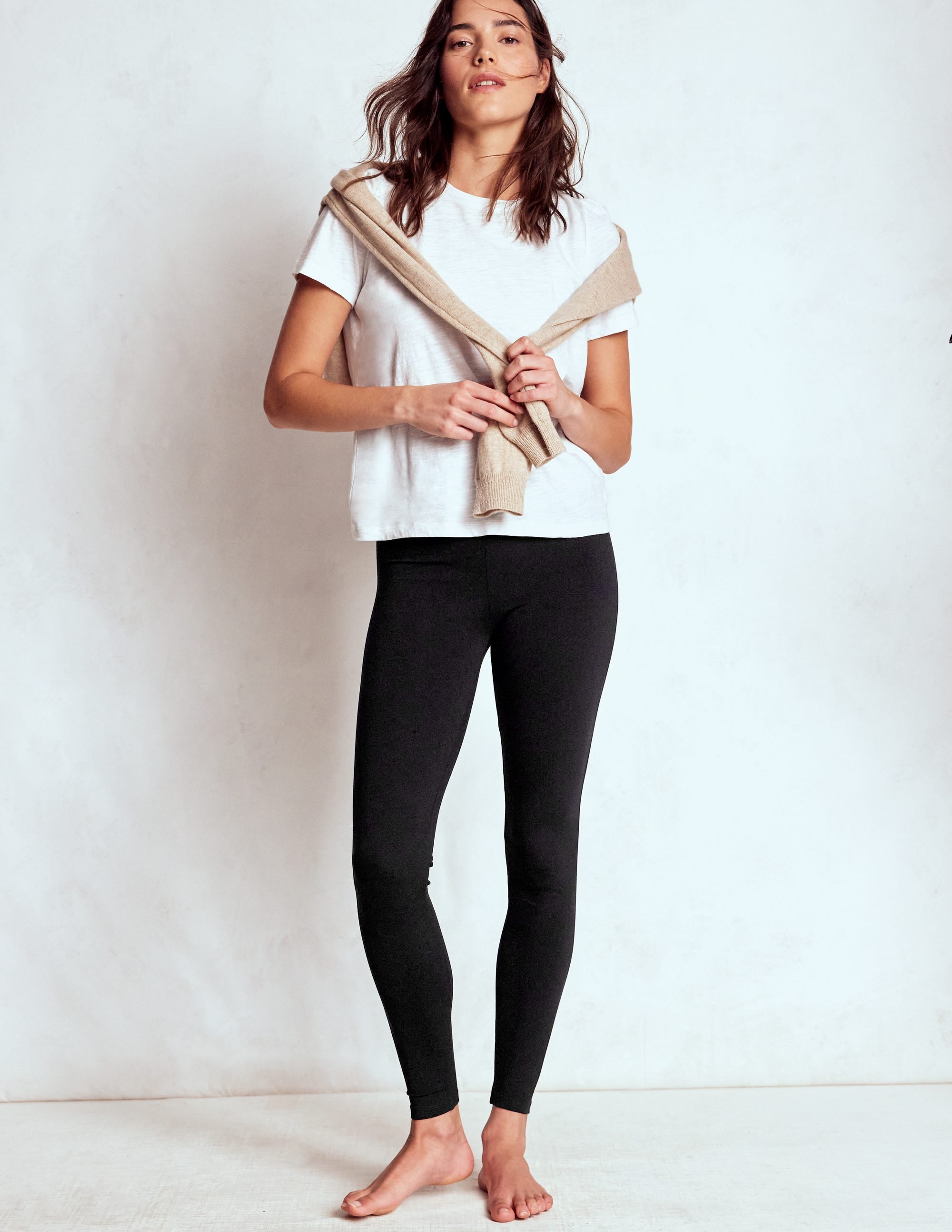 High Rise Jersey Leggings-Black - Image 1