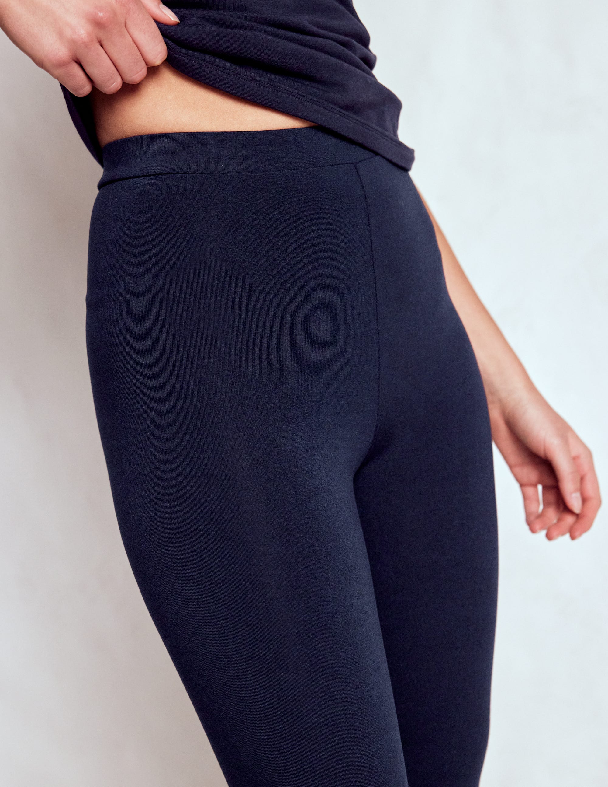 High Rise Jersey Leggings-Navy - Image 2