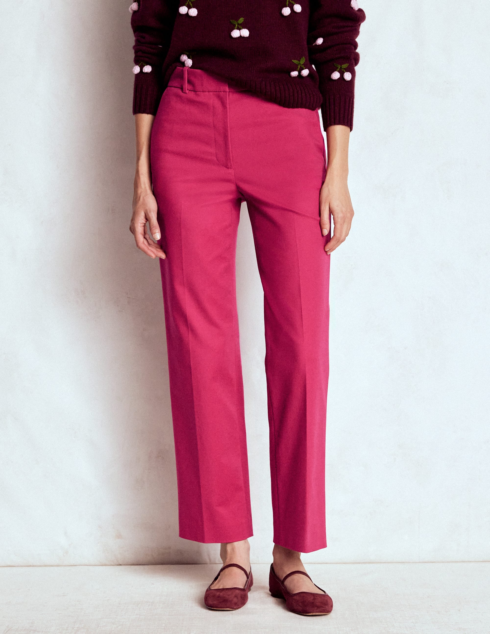 Canonbury Cotton 7/8 Trousers-Bright Cherry - Image 4