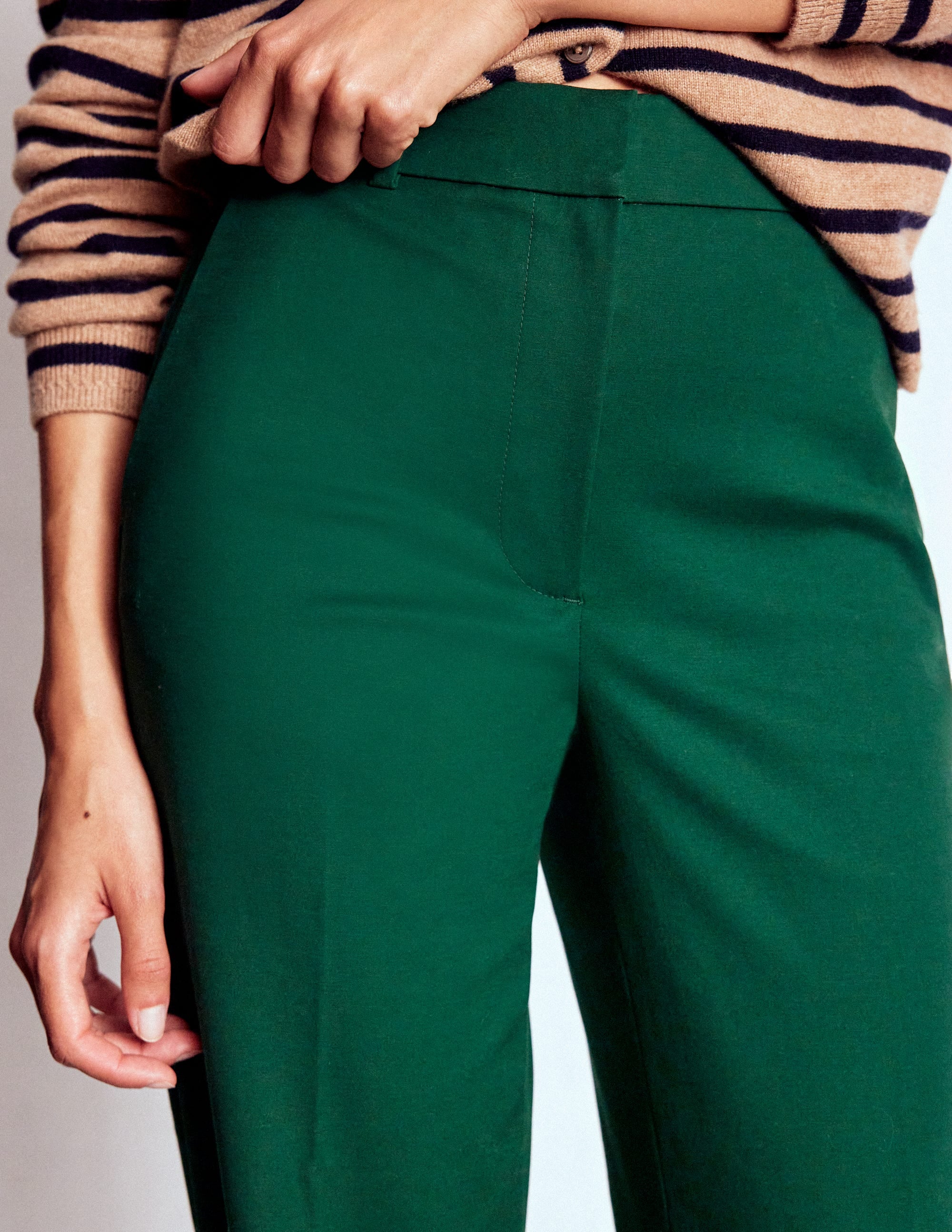 Canonbury Cotton Trousers-Emerald Green - Image 2