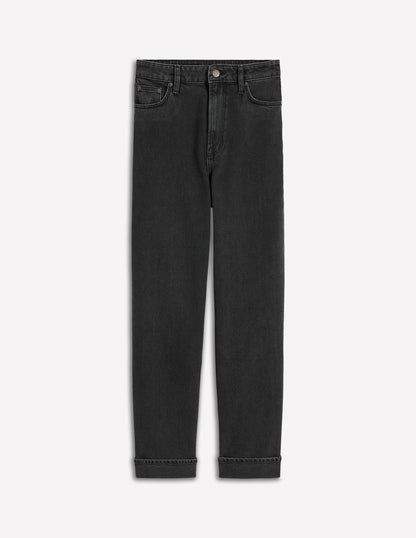 Mid Rise Stretch Jeans-Washed Black-6