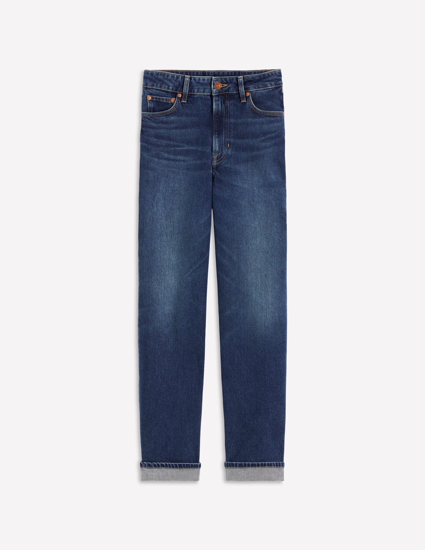 Mid Rise Straight Leg Jeans-Dark Vintage