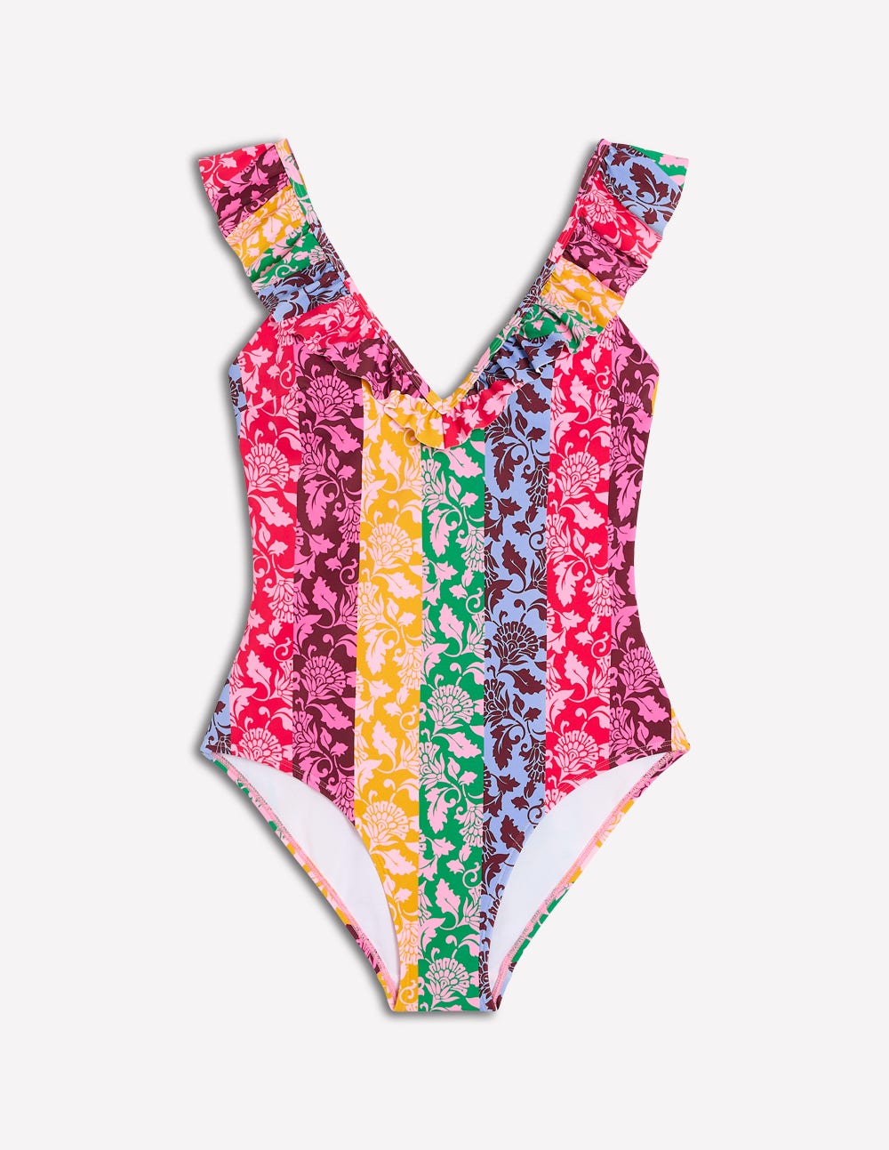 Evia Ruffle Swimsuit-Multi, Ornate Vine Hotch