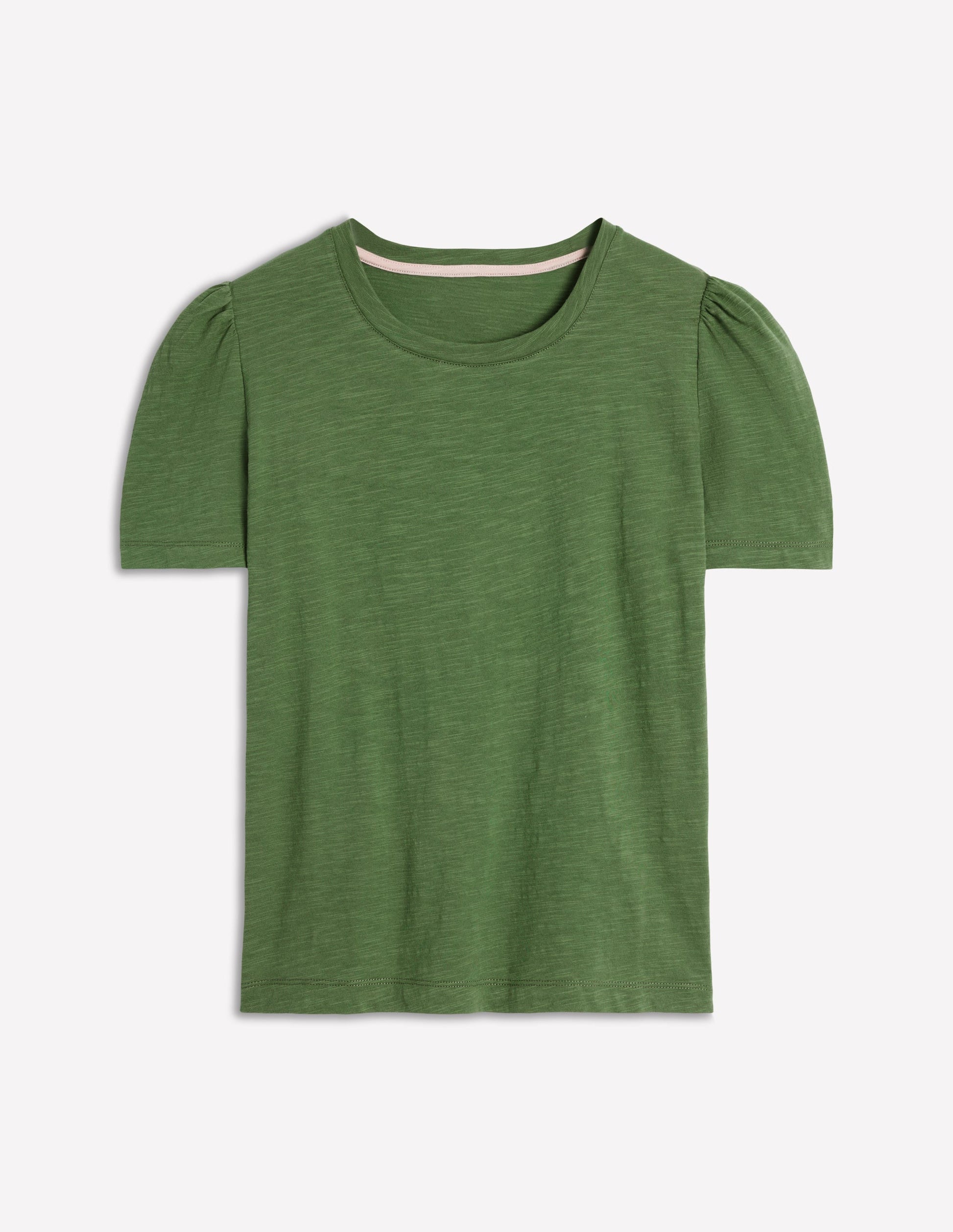 Cotton Puff Sleeve T-Shirt-Safari Green-5