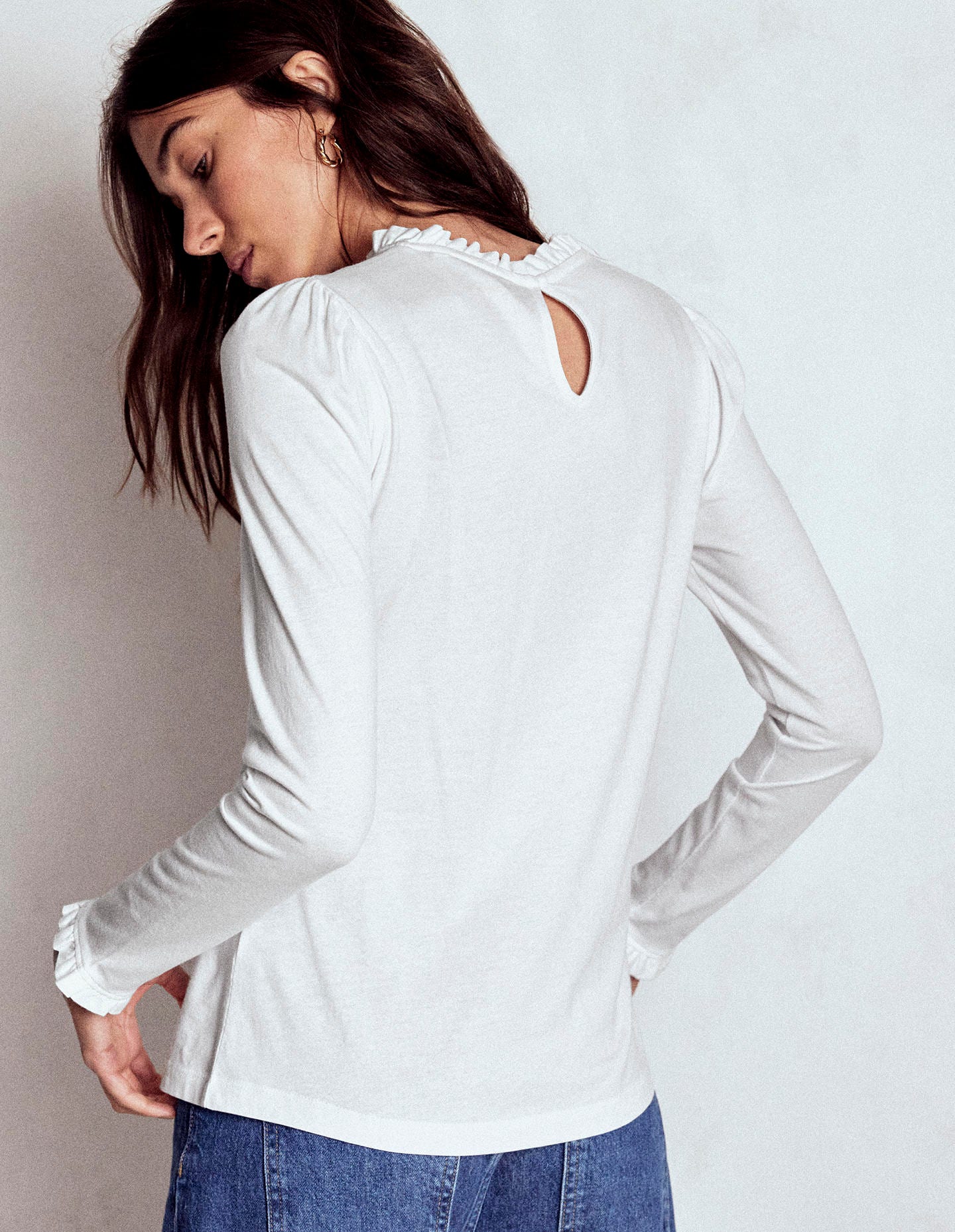 Supersoft Frill Detail Top-White - Image 4