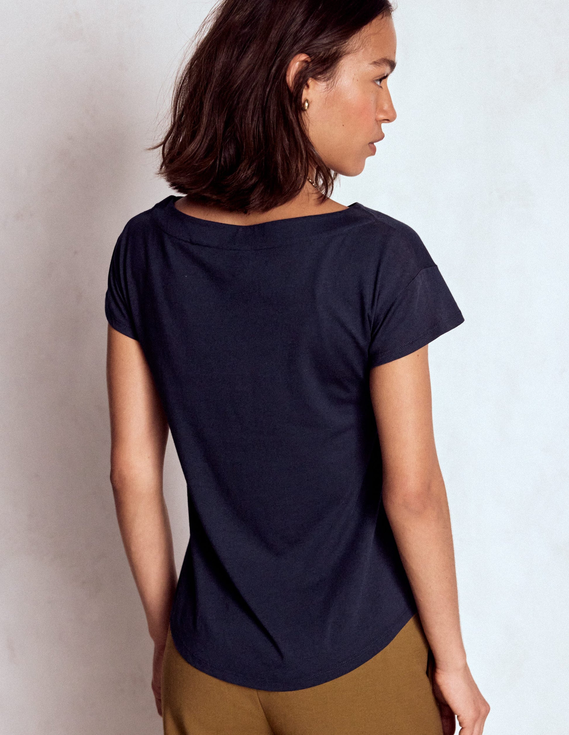 Supersoft Boat Neck T-Shirt-Navy-3