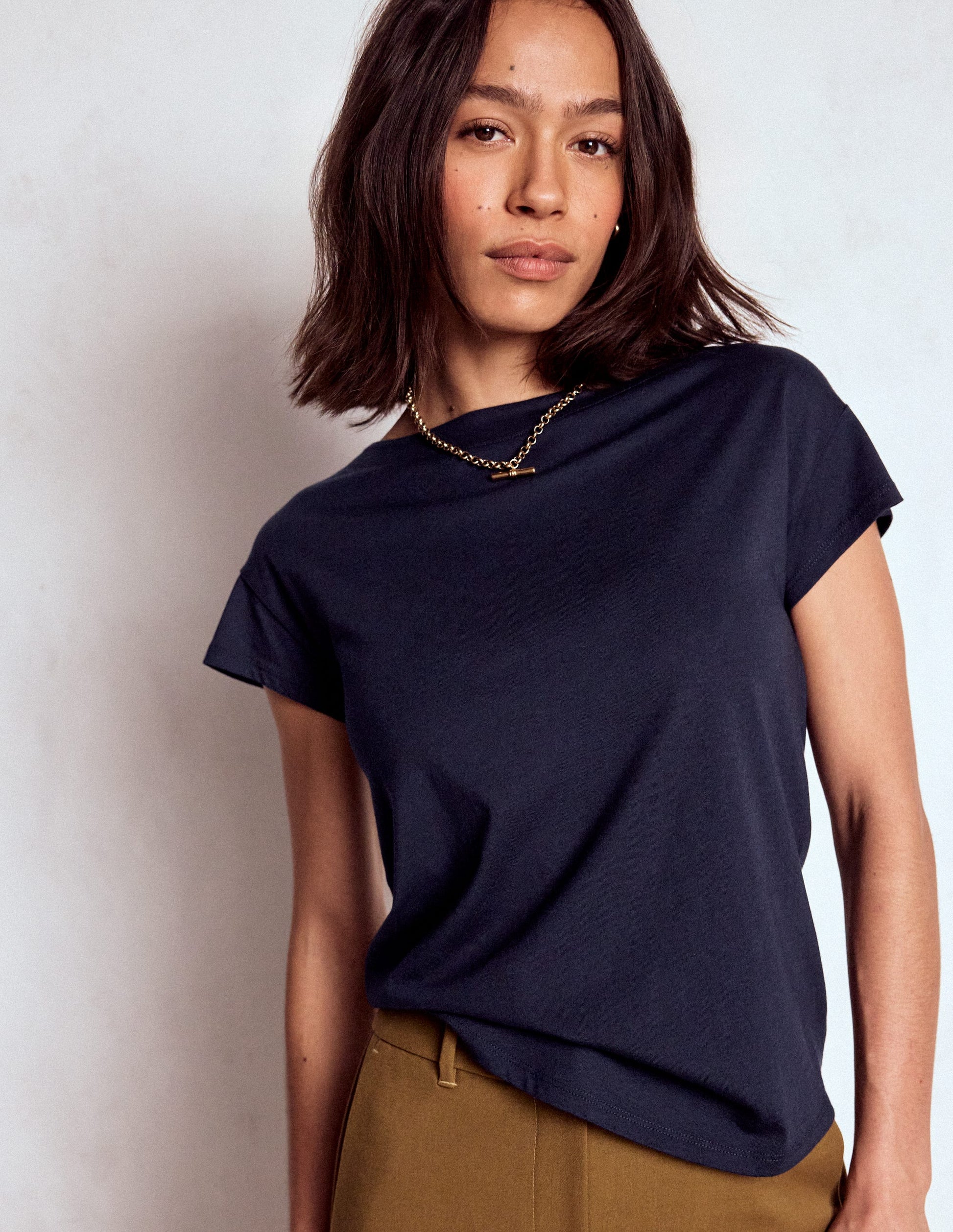 Supersoft Boat Neck T-Shirt-Navy-5