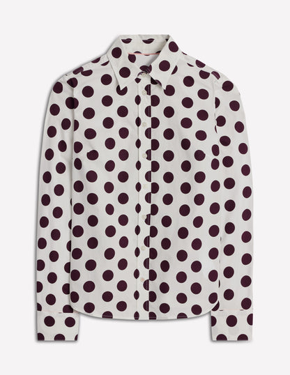 Sienna Cotton Shirt-Deep Wisteria, Spots-5