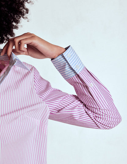 Sienna Cotton Shirt-Hotched, Multi Stripe-2