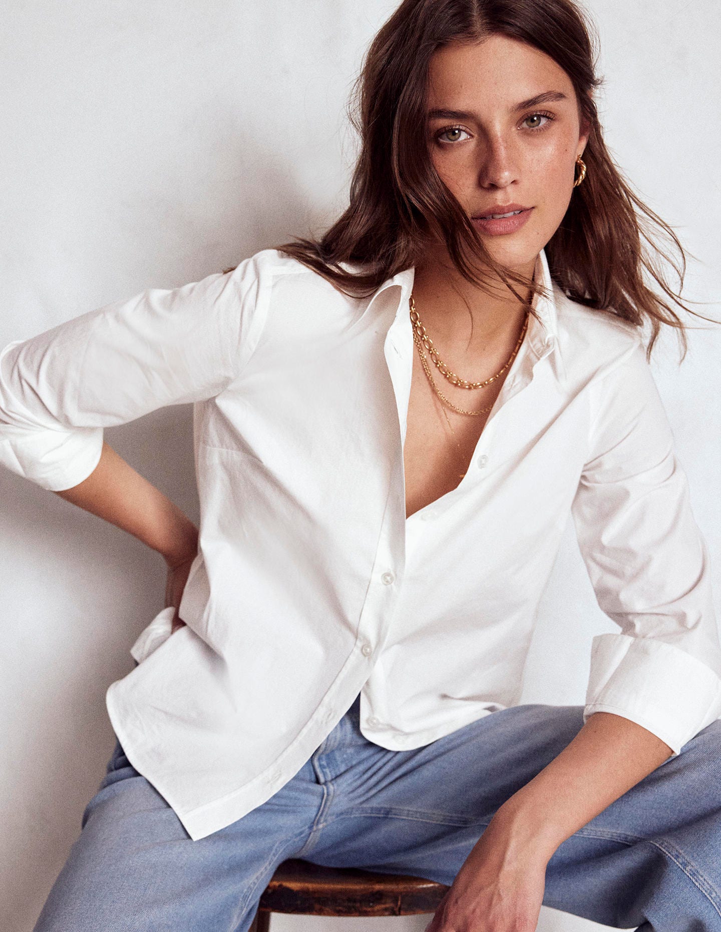 Sienna Cotton Shirt-White - Image 1