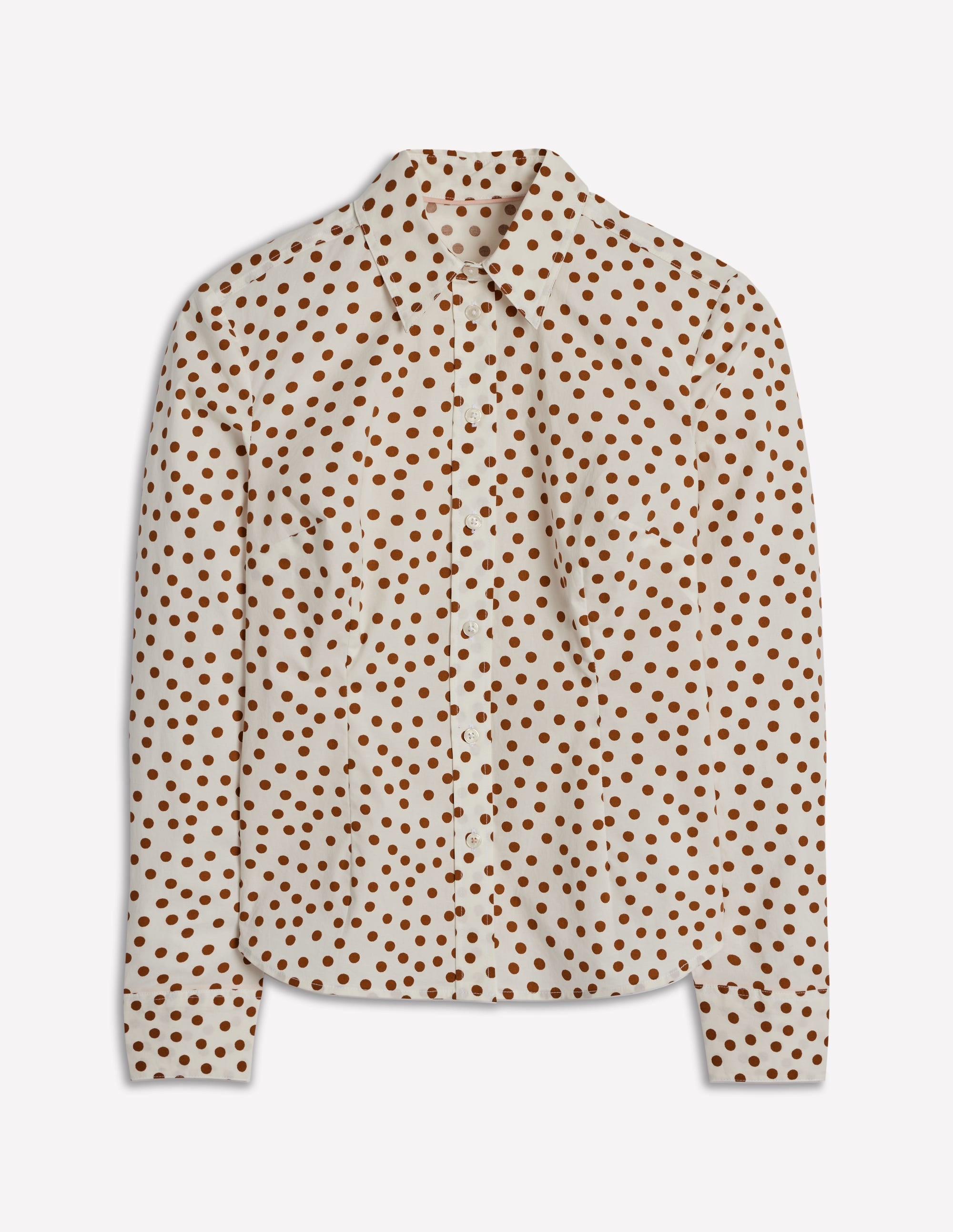 Saskia Stretch Cotton Shirt-Cognac, Painted Dot - Image 5
