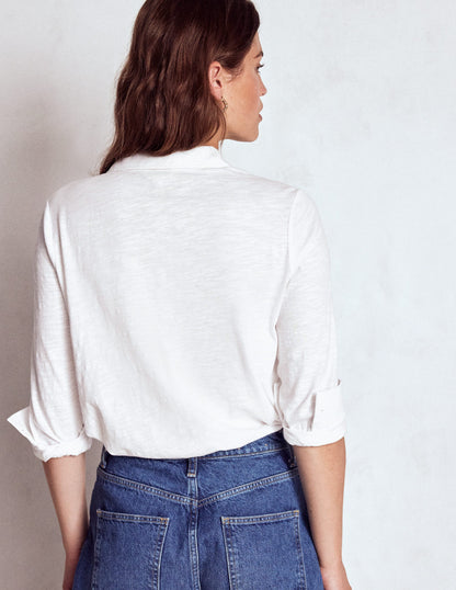 Amy Jersey Shirt-White-3