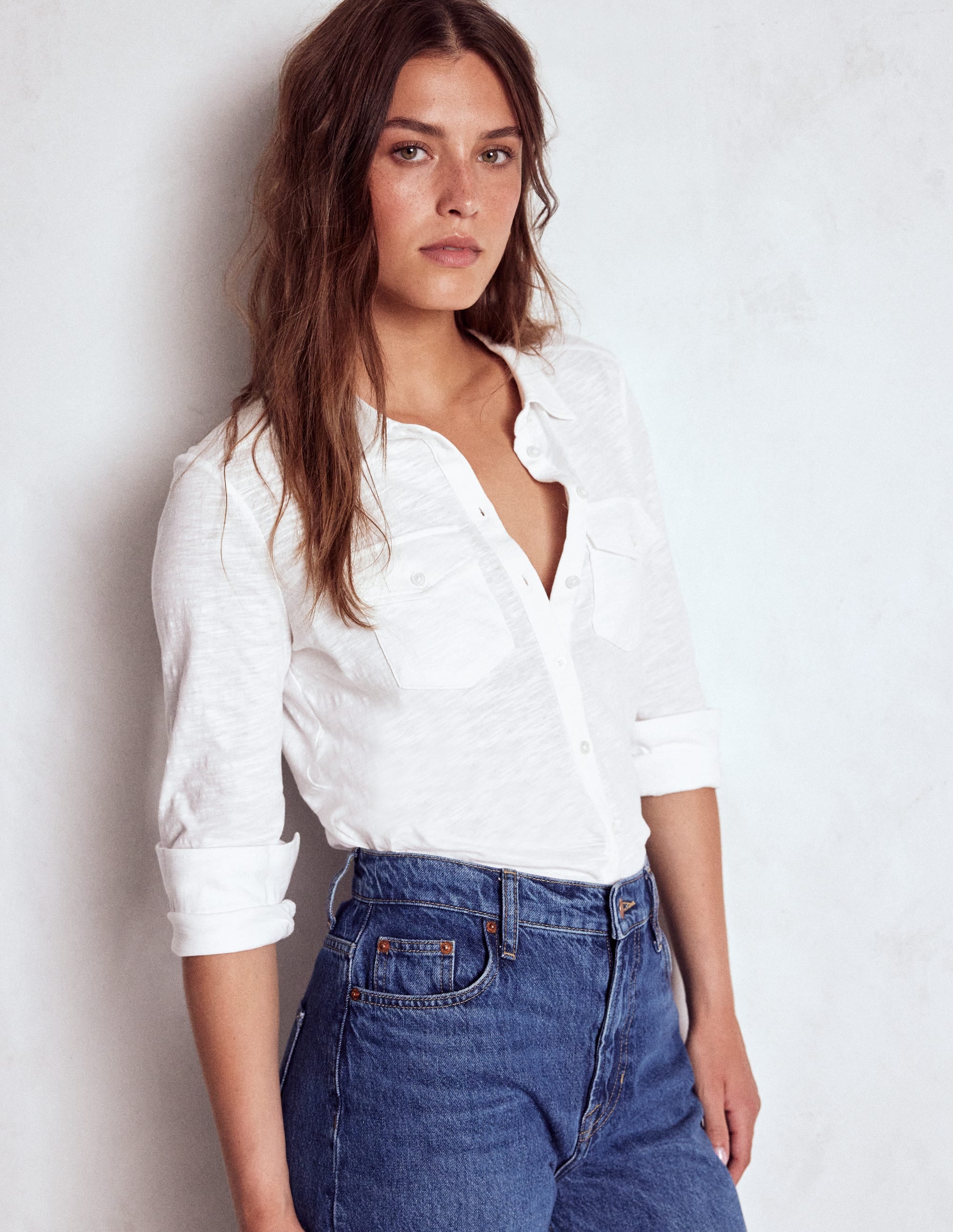 Amy Jersey Shirt-White - Image 4