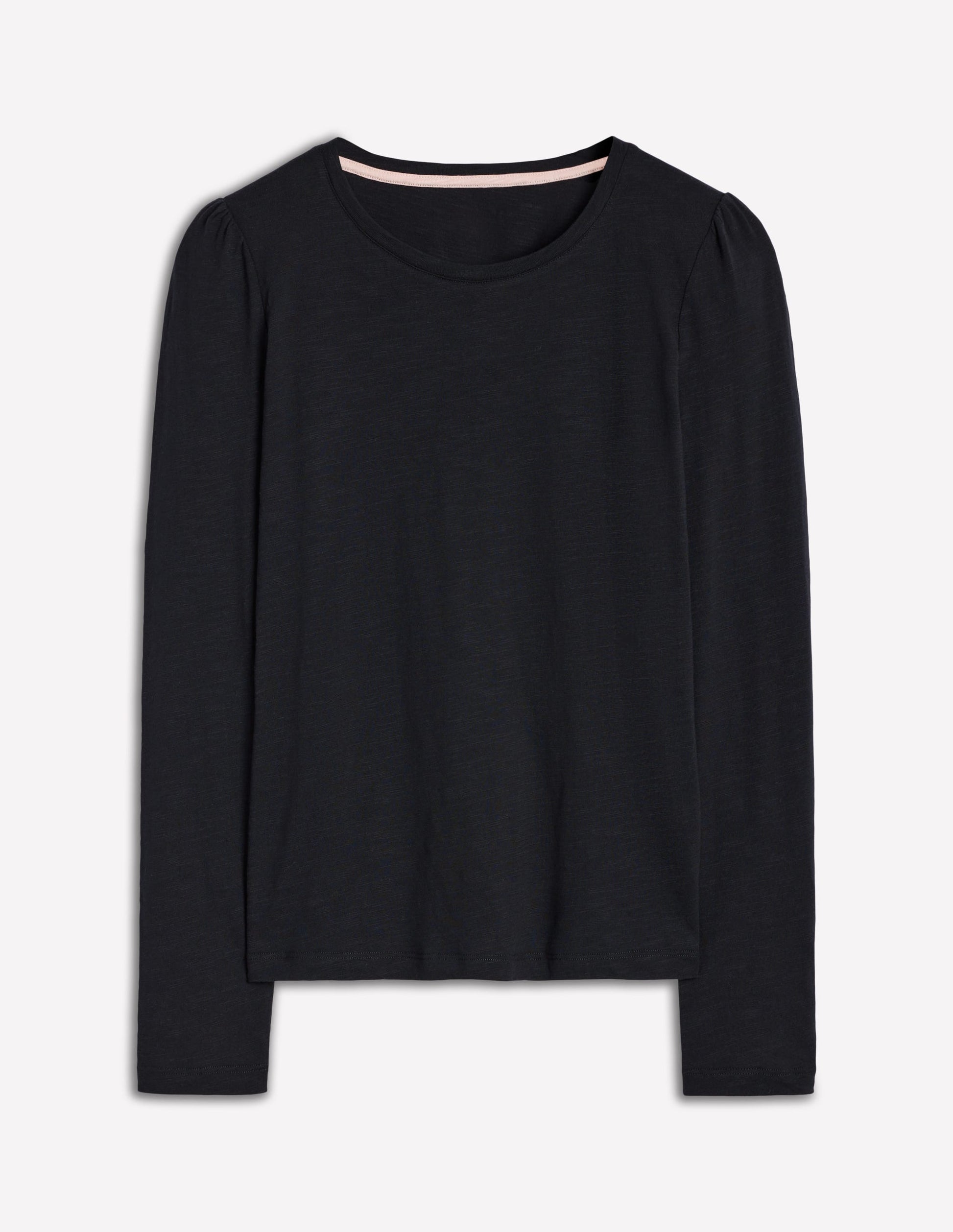 Cotton Crew Long Sleeve Top-Black-5
