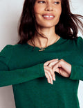 Cotton Crew Long Sleeve Top-Drake Green