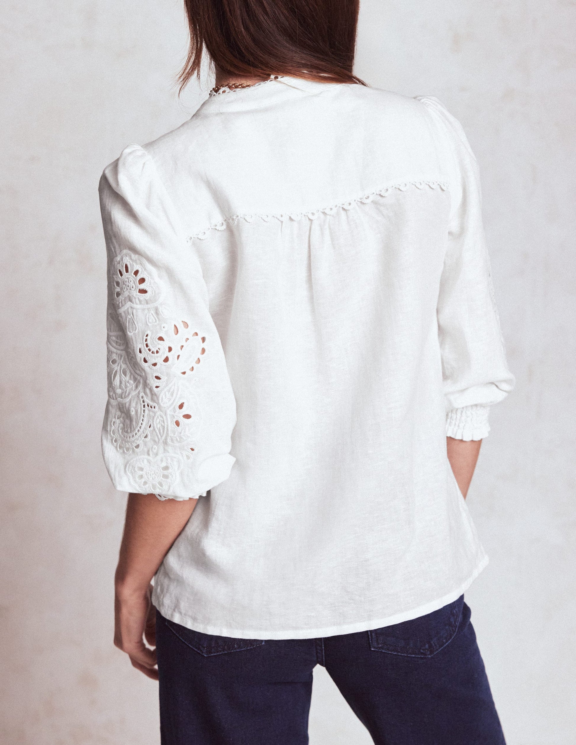 Alicia Cutwork Linen Top-White, Cutwork Embroidery-3