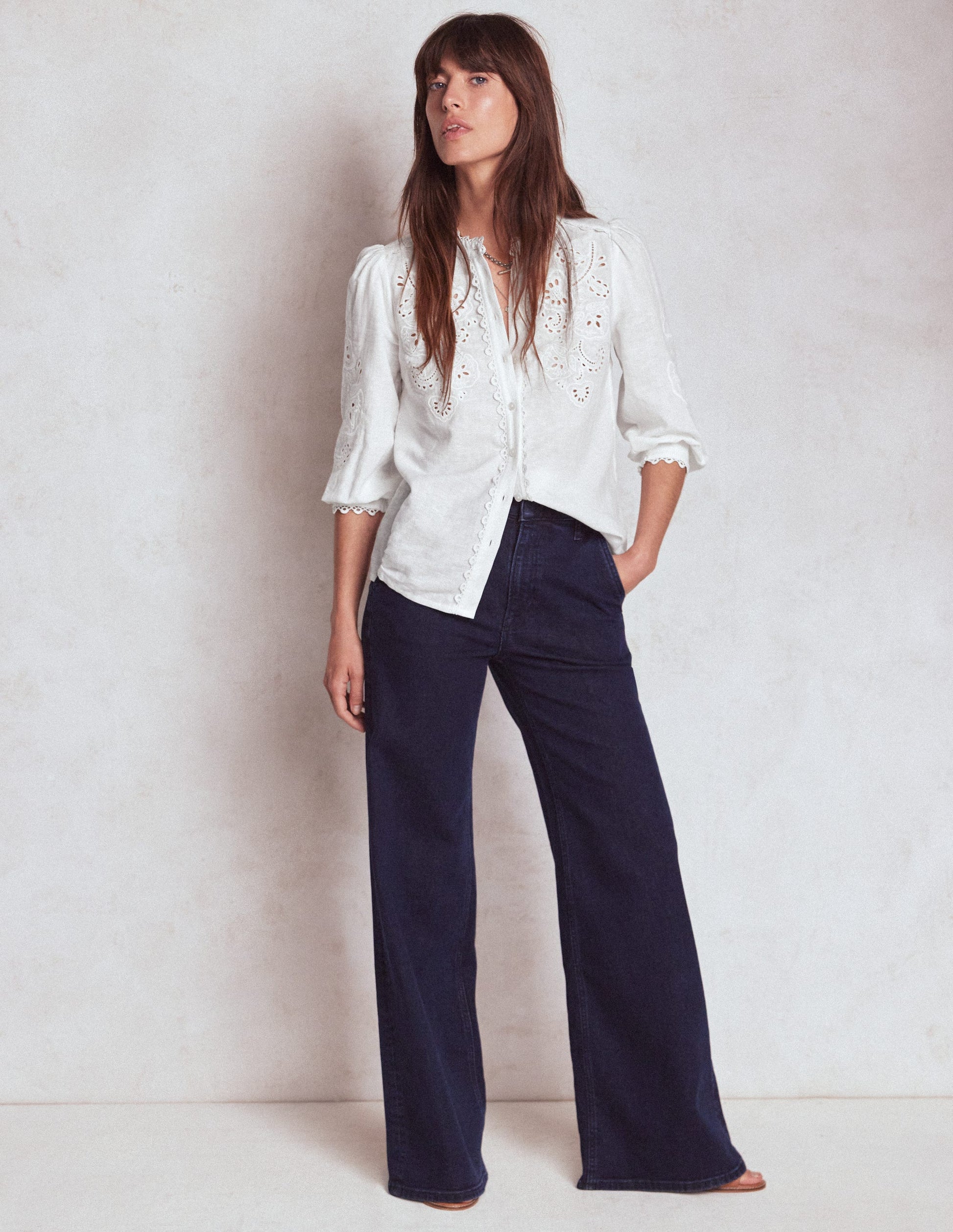 Alicia Cutwork Linen Top-White, Cutwork Embroidery-4