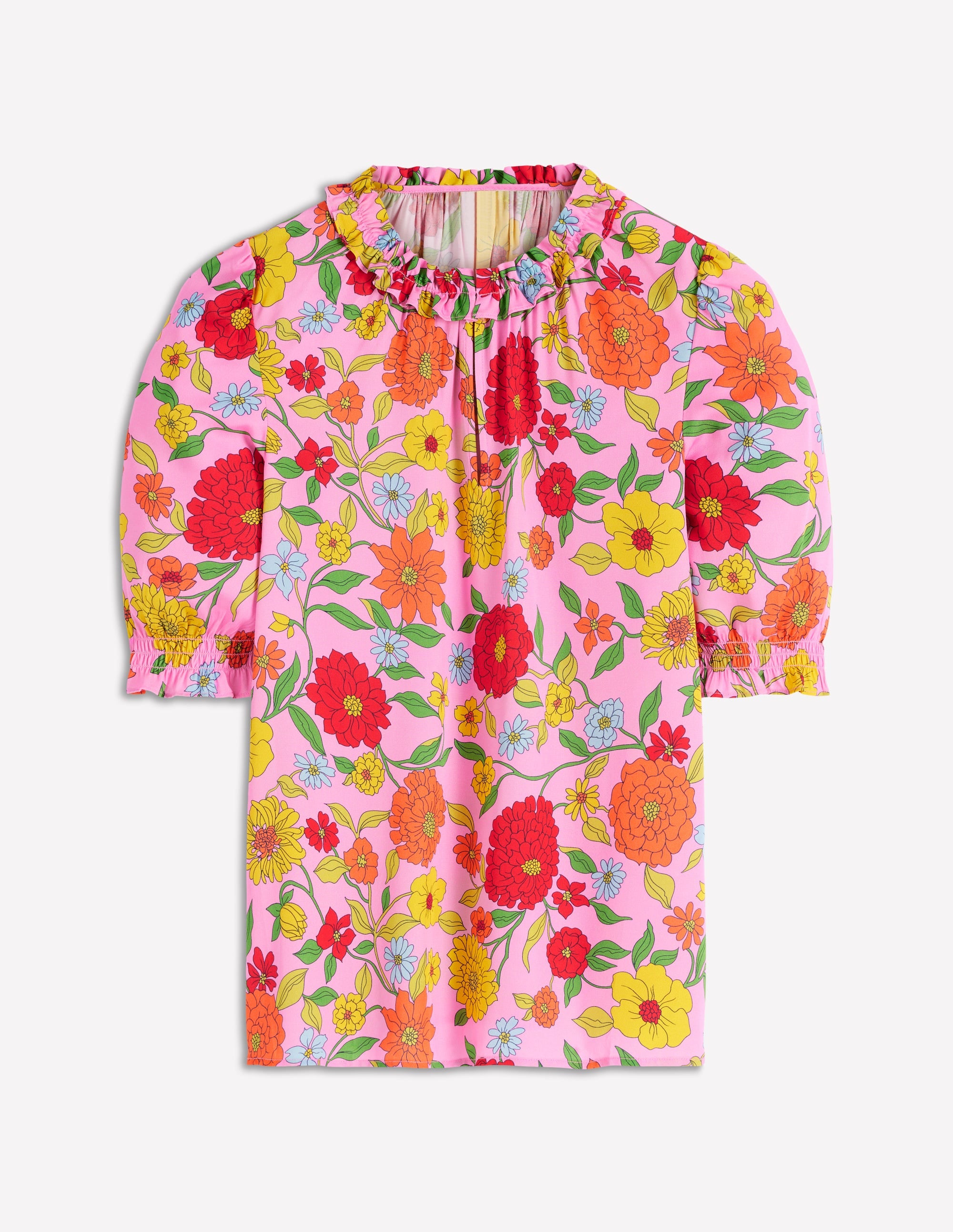 Ria Short Sleeve Top-Rose Bloom, Dahlia Trial - Image 6