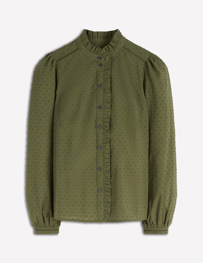 Helena Cotton Dobby Top-Woodland Green-6