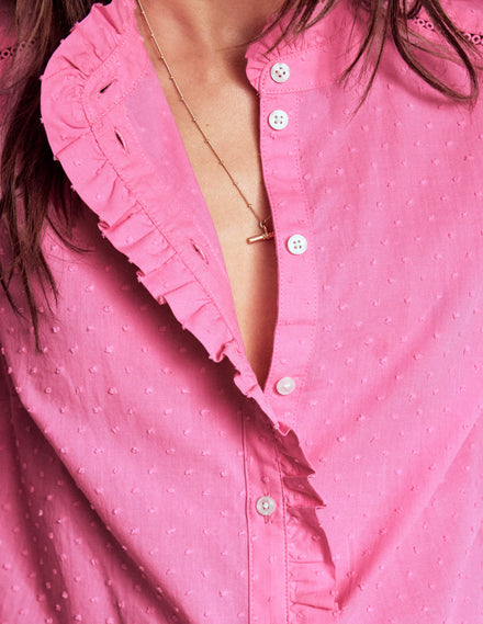 Helena Cotton Dobby Top-Rose Bloom