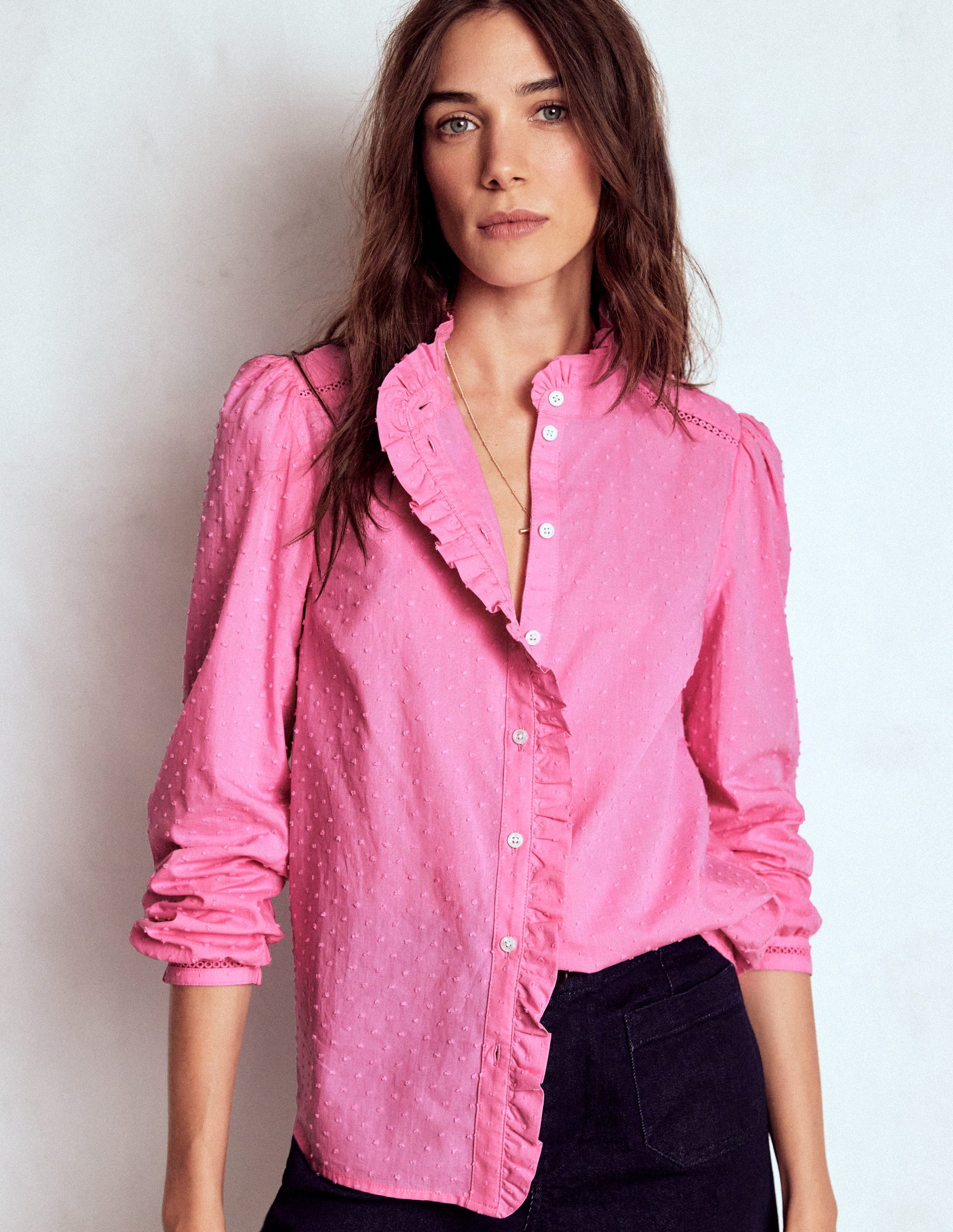 Helena Cotton Dobby Top-Rose Bloom-4