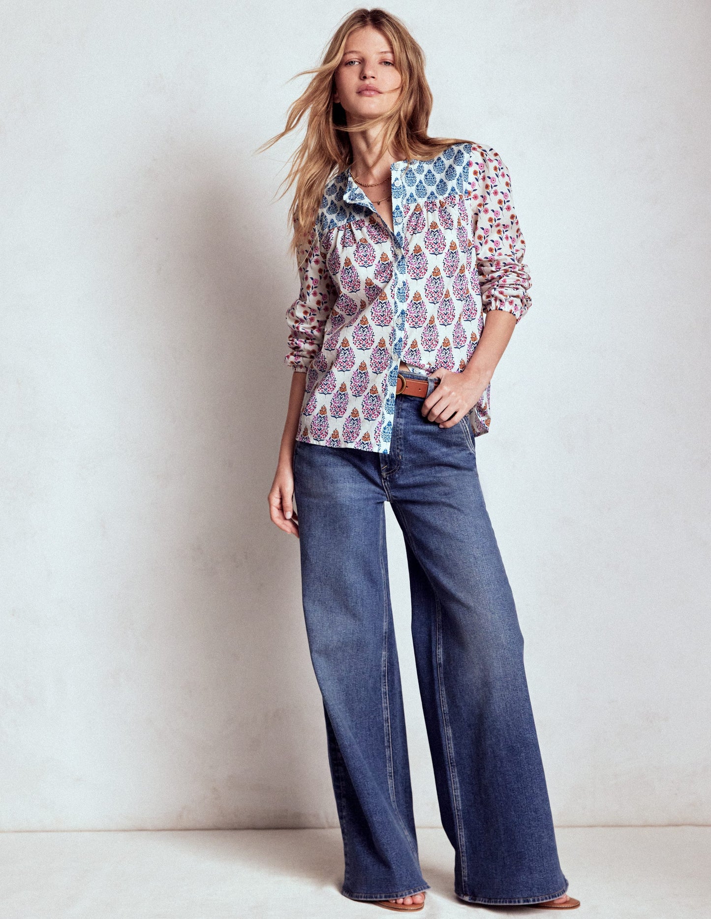 Corrine Cotton Top-Multi, Wildflower Bouquet