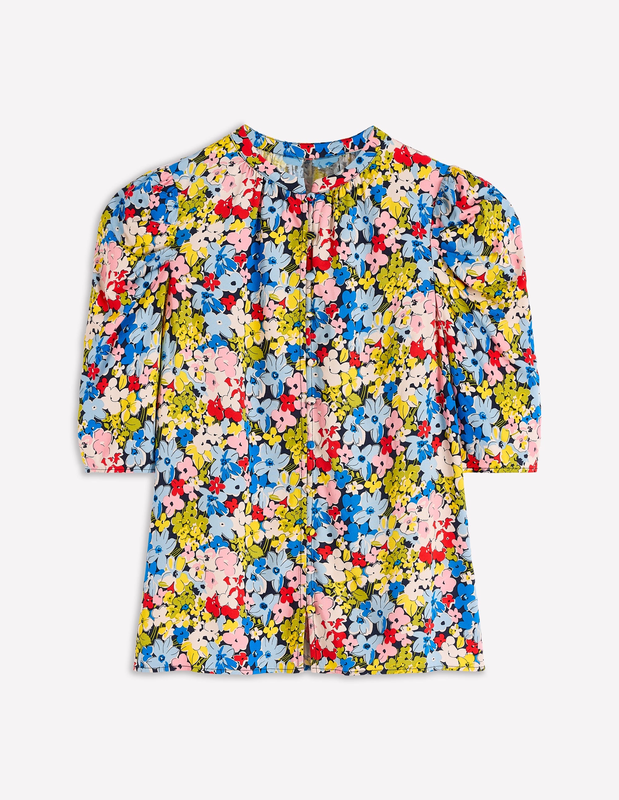 Mutton Sleeve Smart Top-Multi, Flowerbed Cluster - Image 5