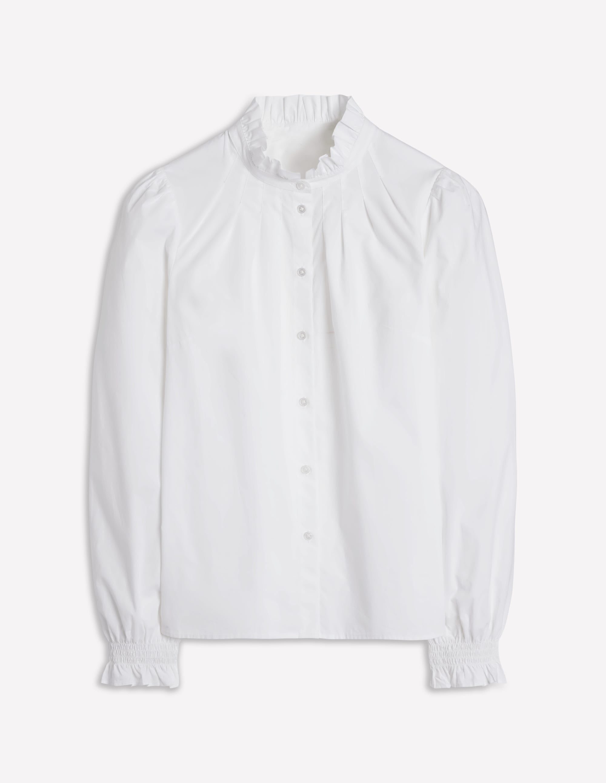 Lorna Pleated Cotton Top-White - Image 7