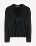 Tie Neck Supersoft Top-Black