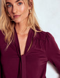 Tie Neck Supersoft Top-Deep Wisteria